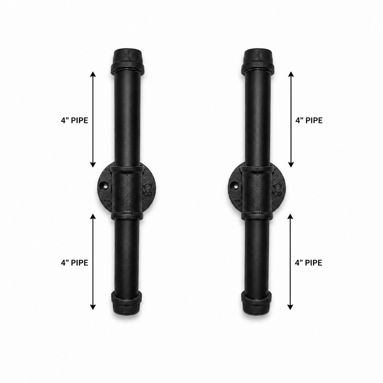 Industrial Pipe Barn Door Handles, Set of 2