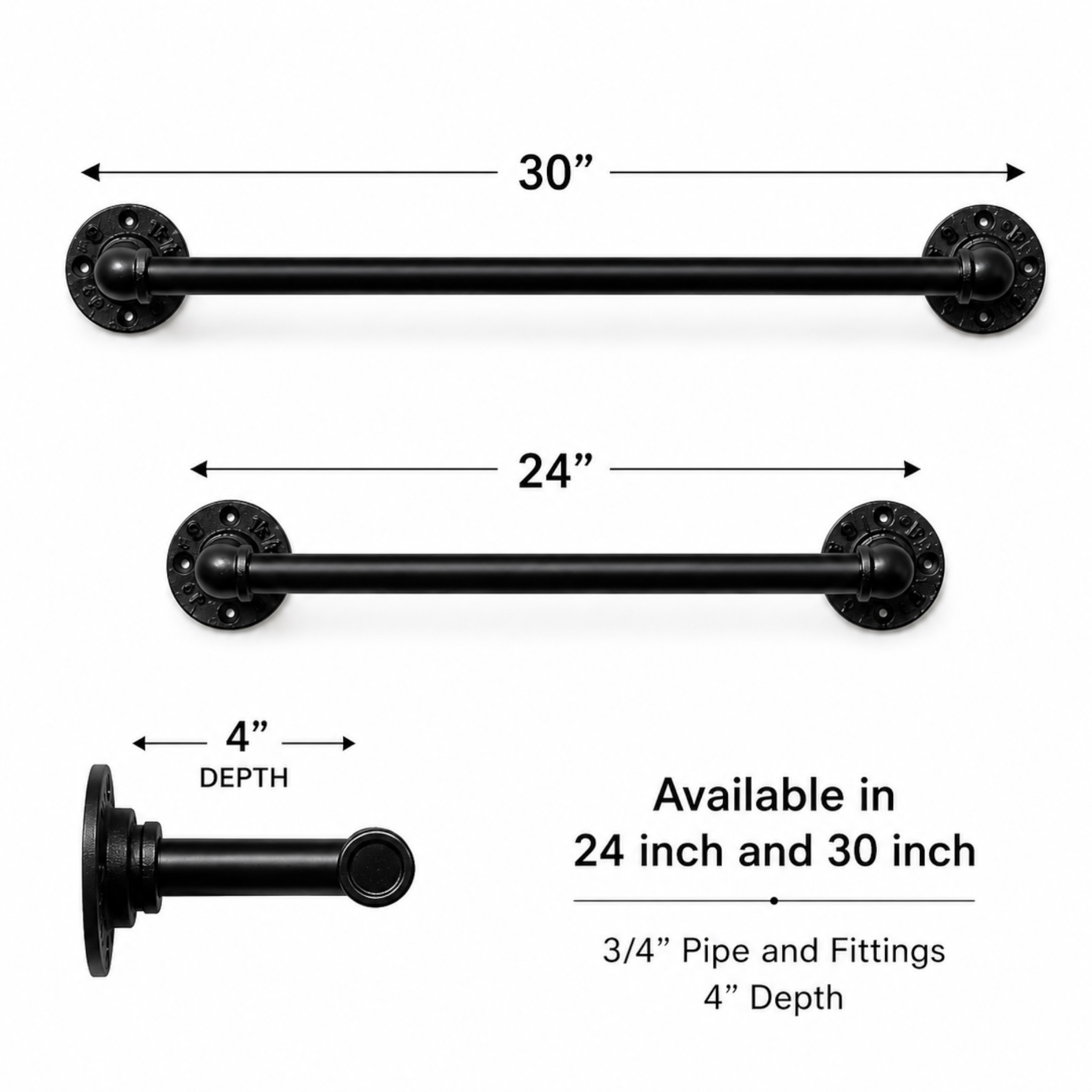 Industrial Pipe Pot and Pan Rack, Wall-Mounted