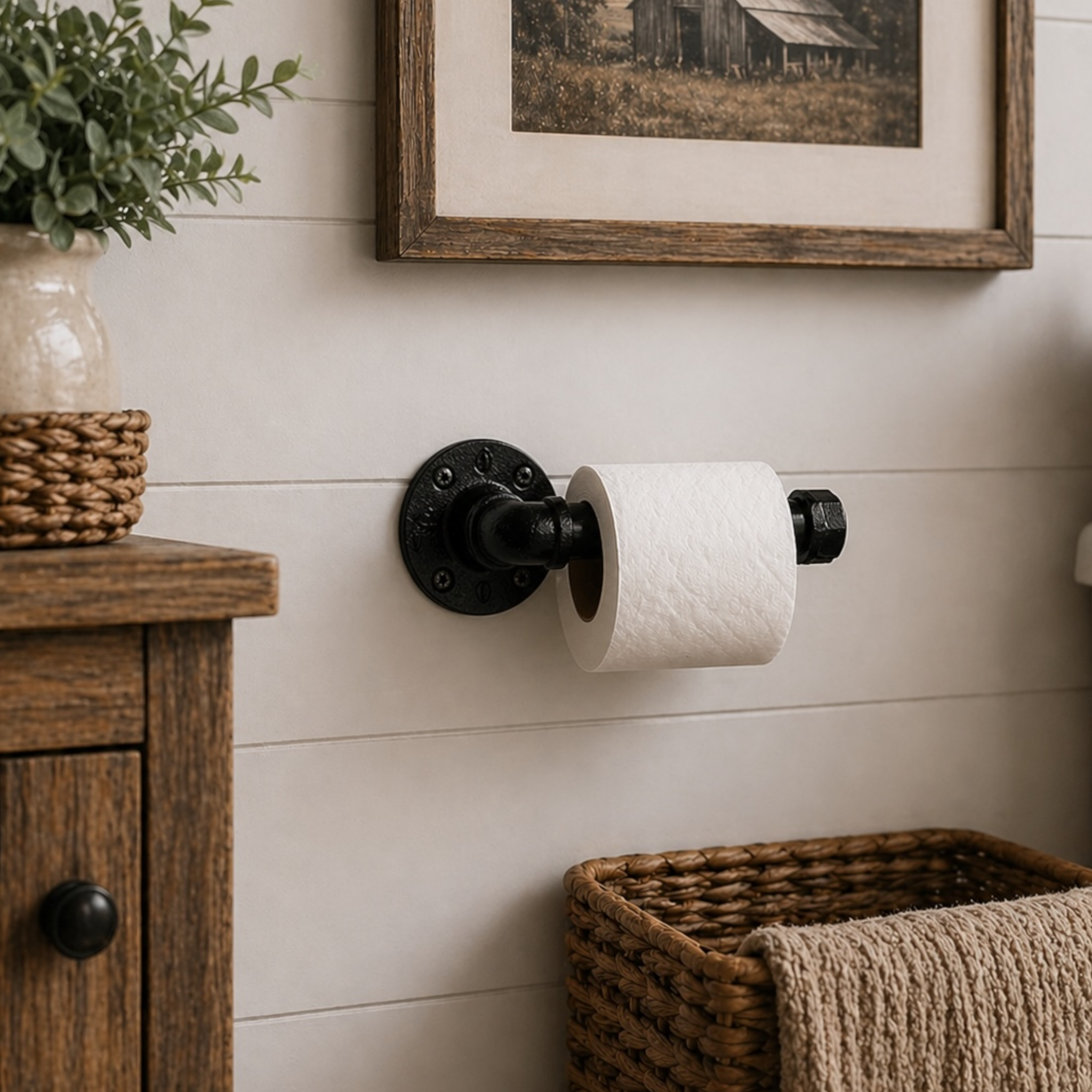 Industrial Pipe Toilet Paper Holders, Set of 2