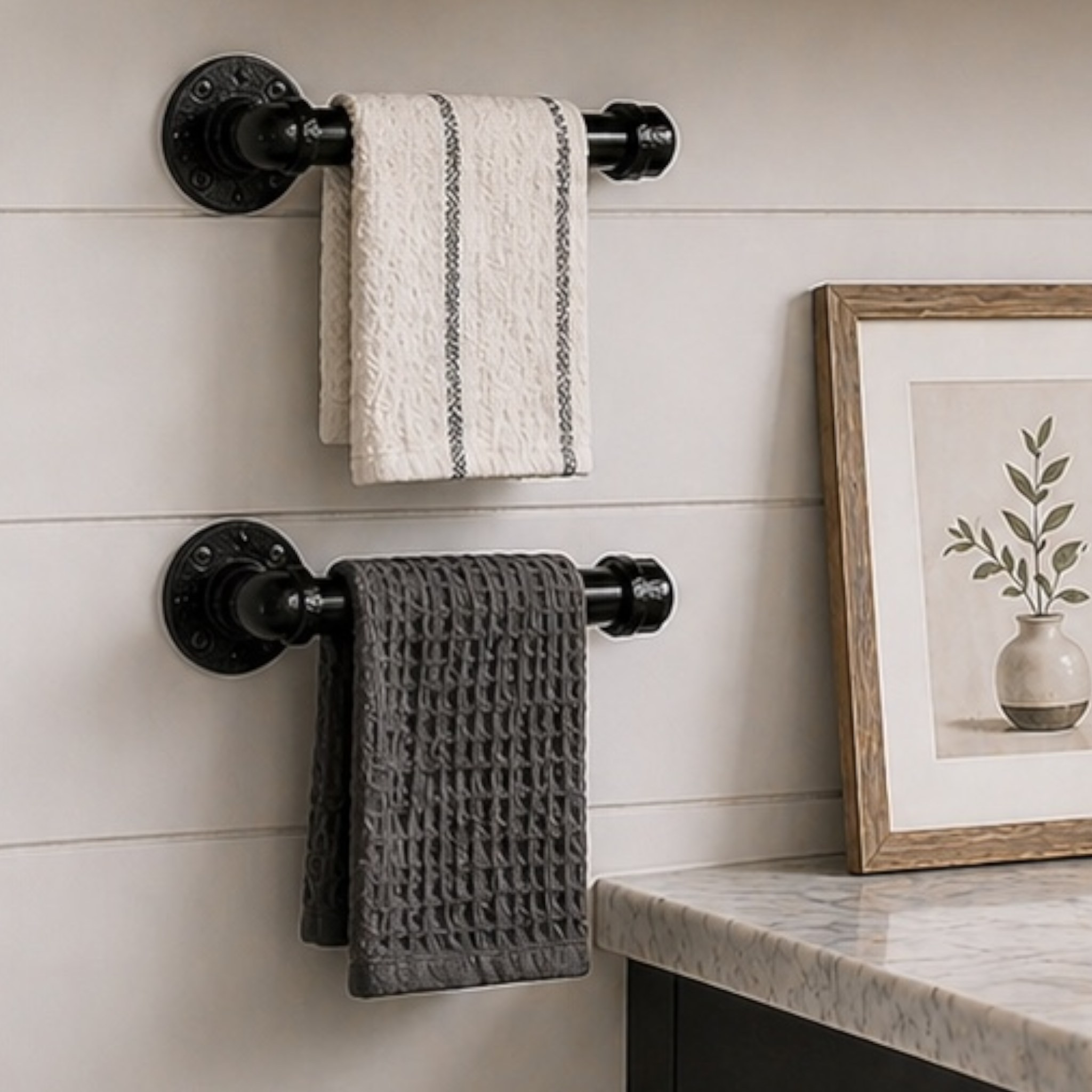 Industrial Pipe Toilet Paper Holders, Set of 2
