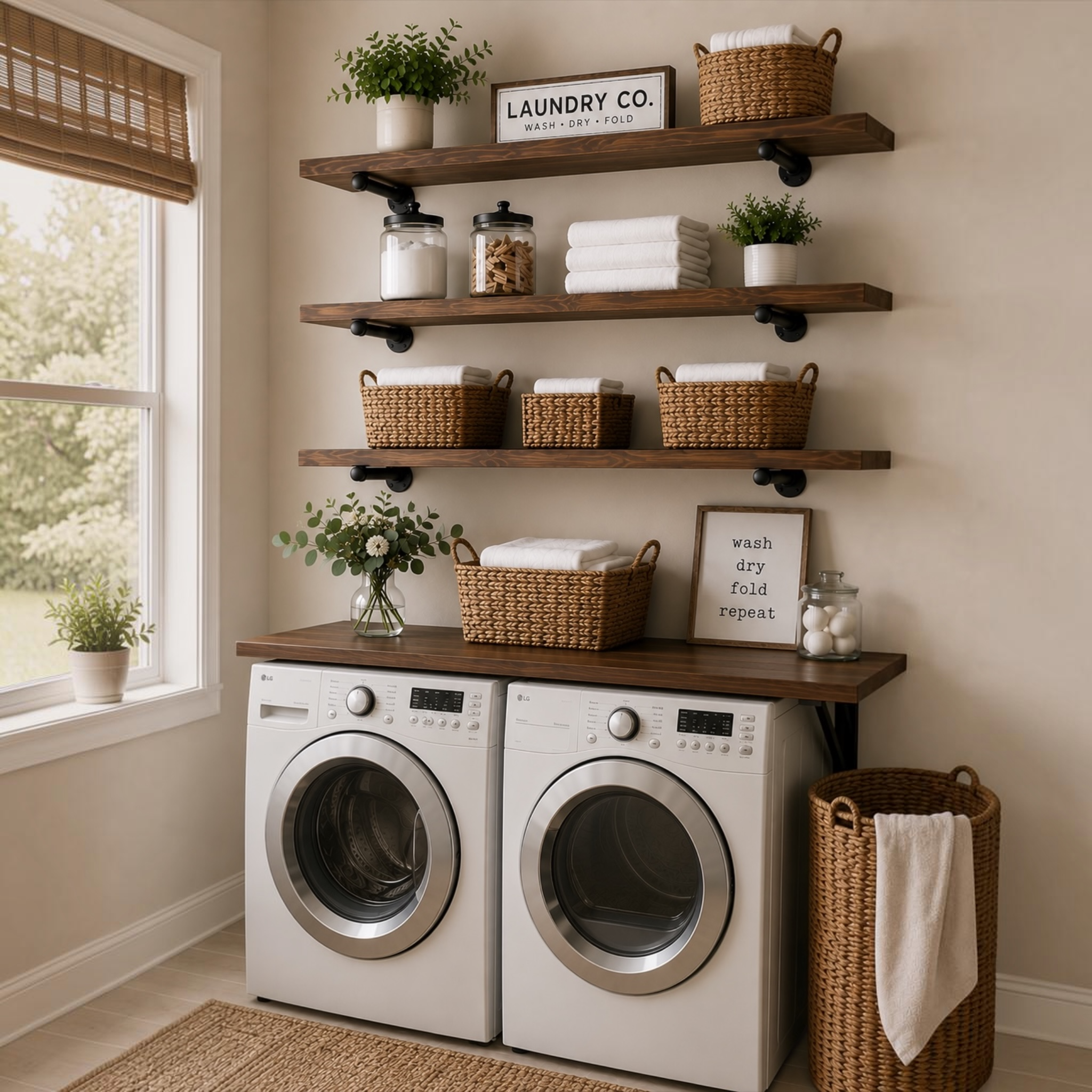 Rustic Pipe Floating Shelf Brackets, Straight, Wall Mounted, Multiple Lengths