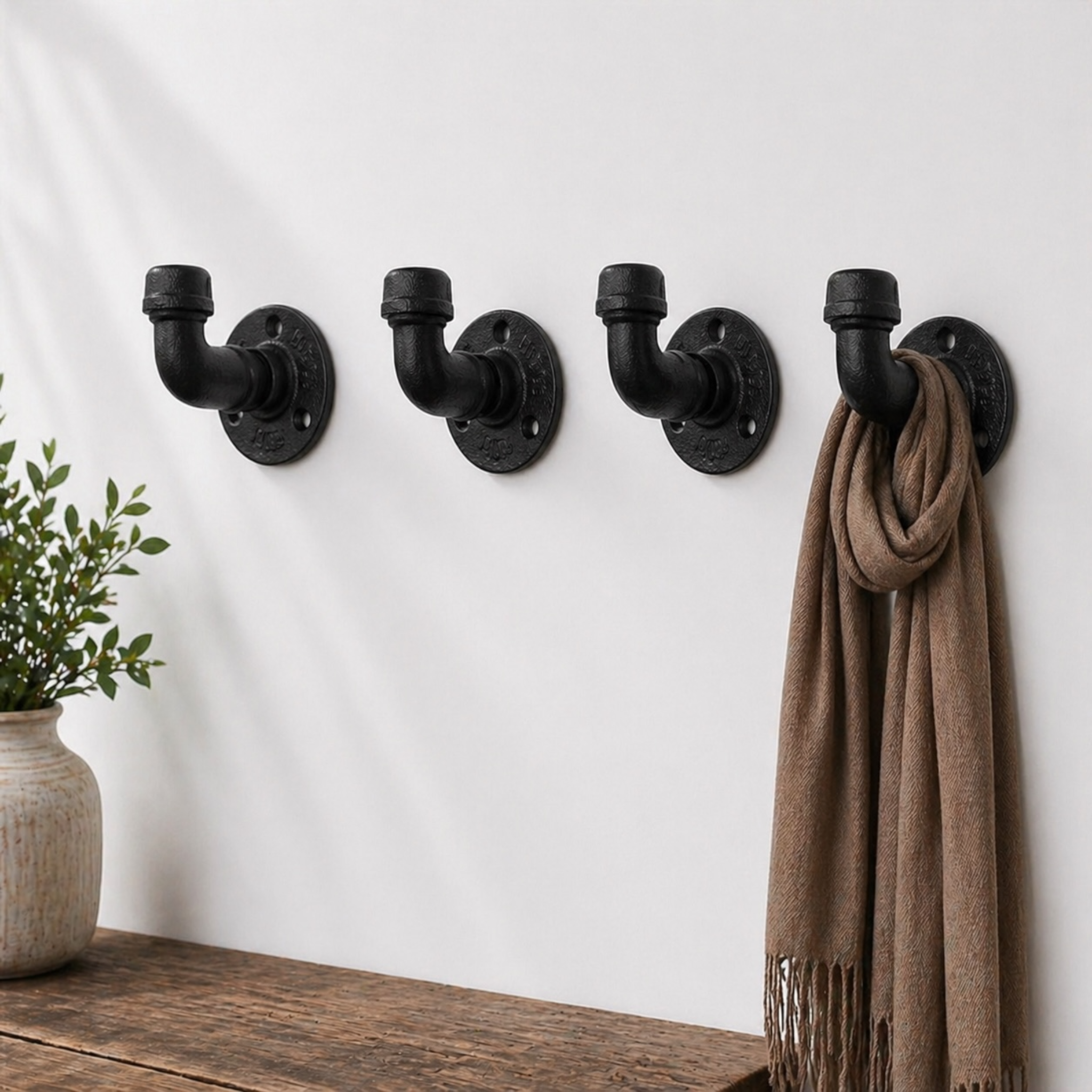 90-Degree Industrial Pipe Wall Hooks