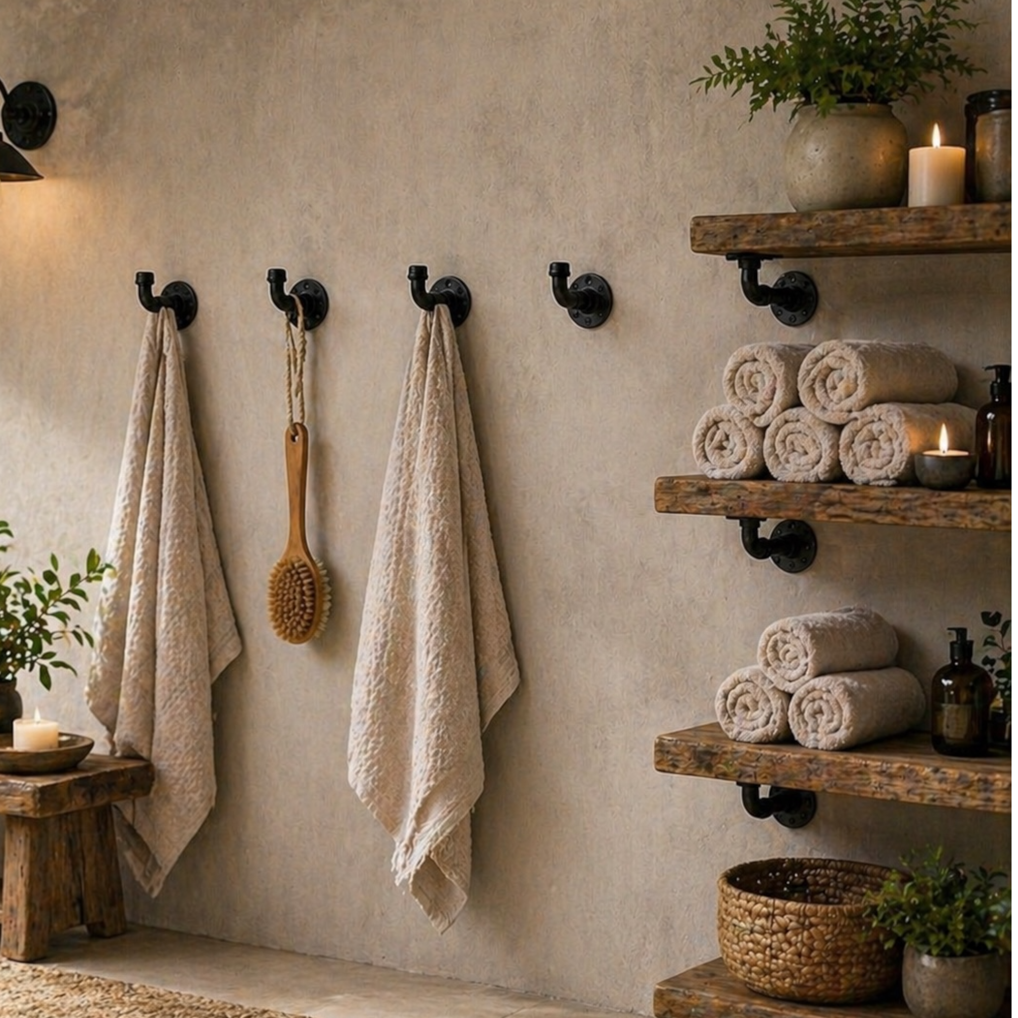 90-Degree Industrial Pipe Wall Hooks