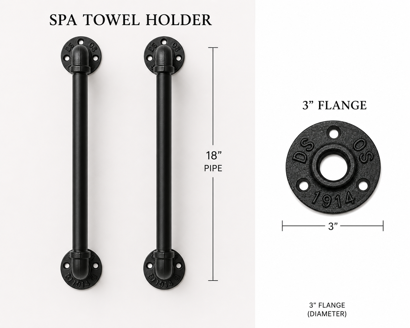 Spa Towel Rack, Wall-Mounted, 4-Towel Storage
