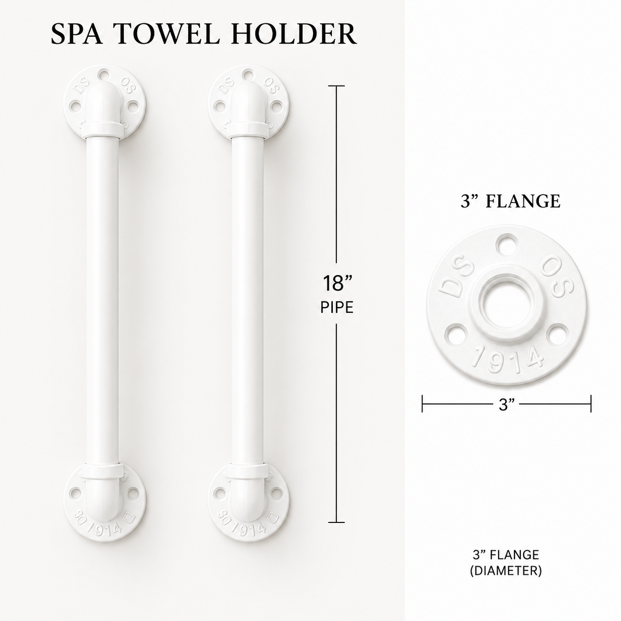 Spa Towel Rack, Wall-Mounted, 4-Towel Storage