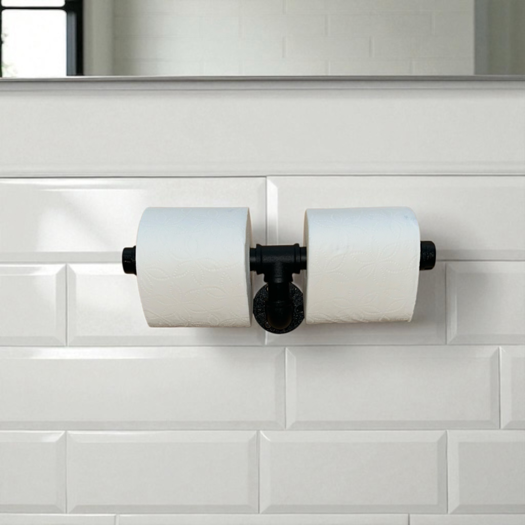 Rustic Pipe Dual Toilet Paper Holder