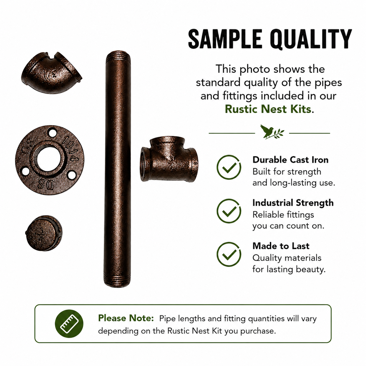 Straight Industrial Pipe Wall Hooks