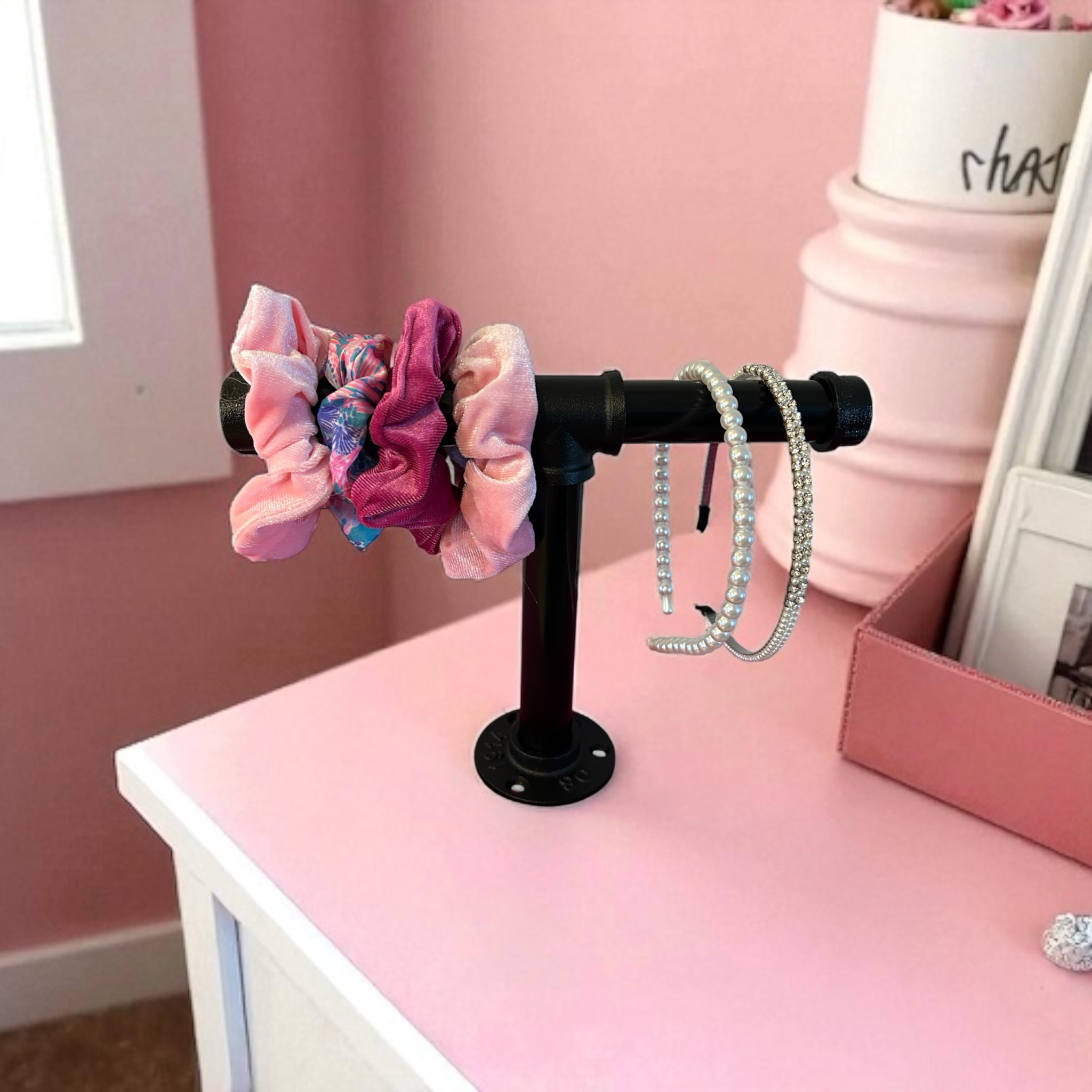 Industrial Pipe T-Bar Jewelry Organizer