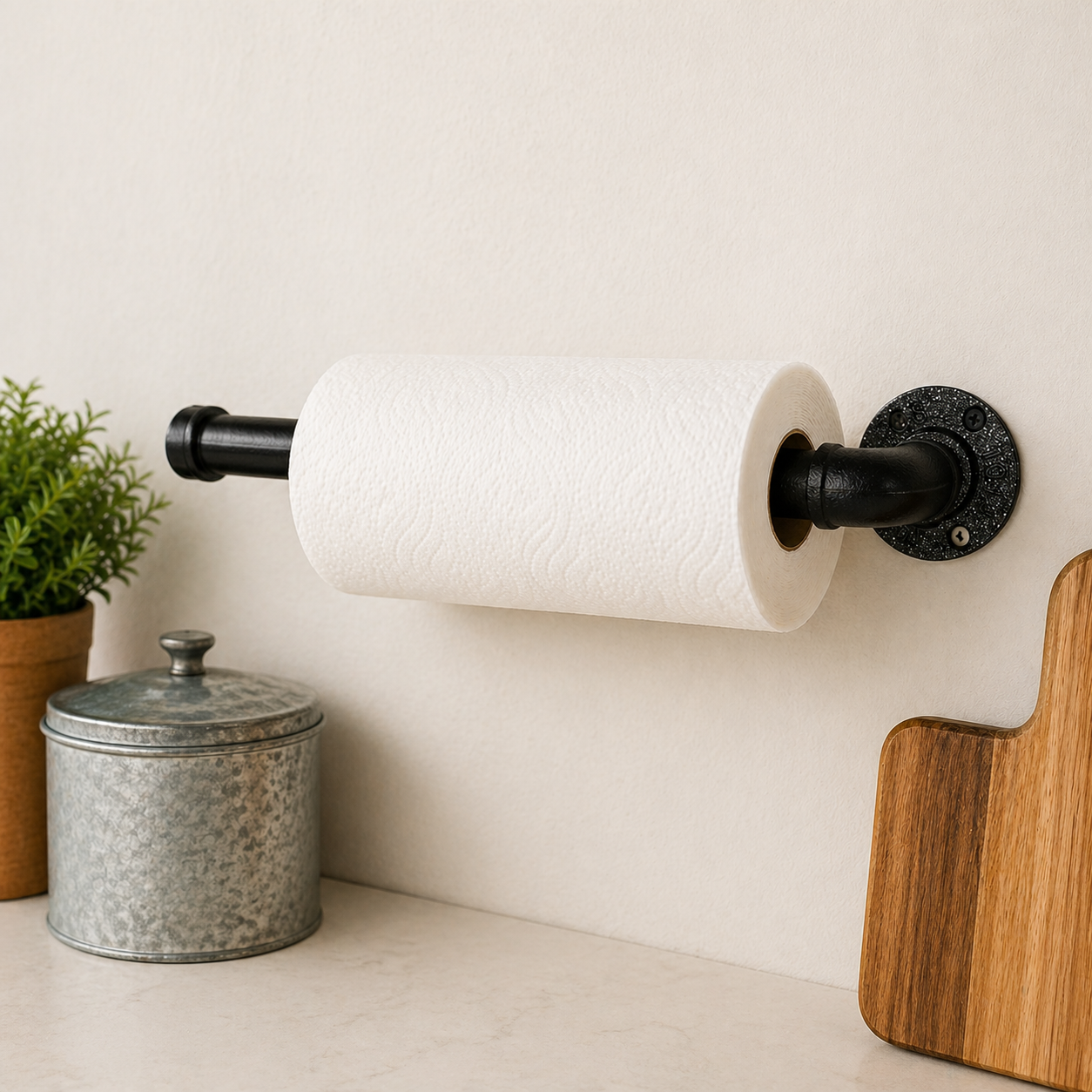 Industrial Pipe Paper Towel Holder, Wall-Mounted