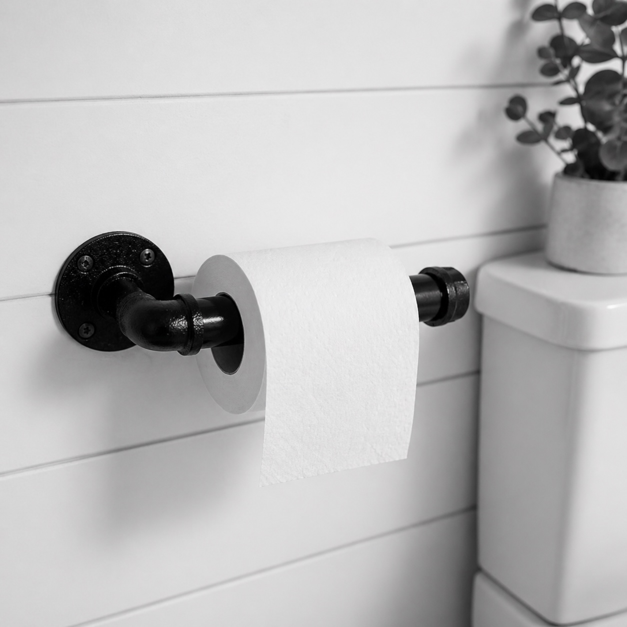 Industrial Pipe Toilet Paper Holders, Set of 2